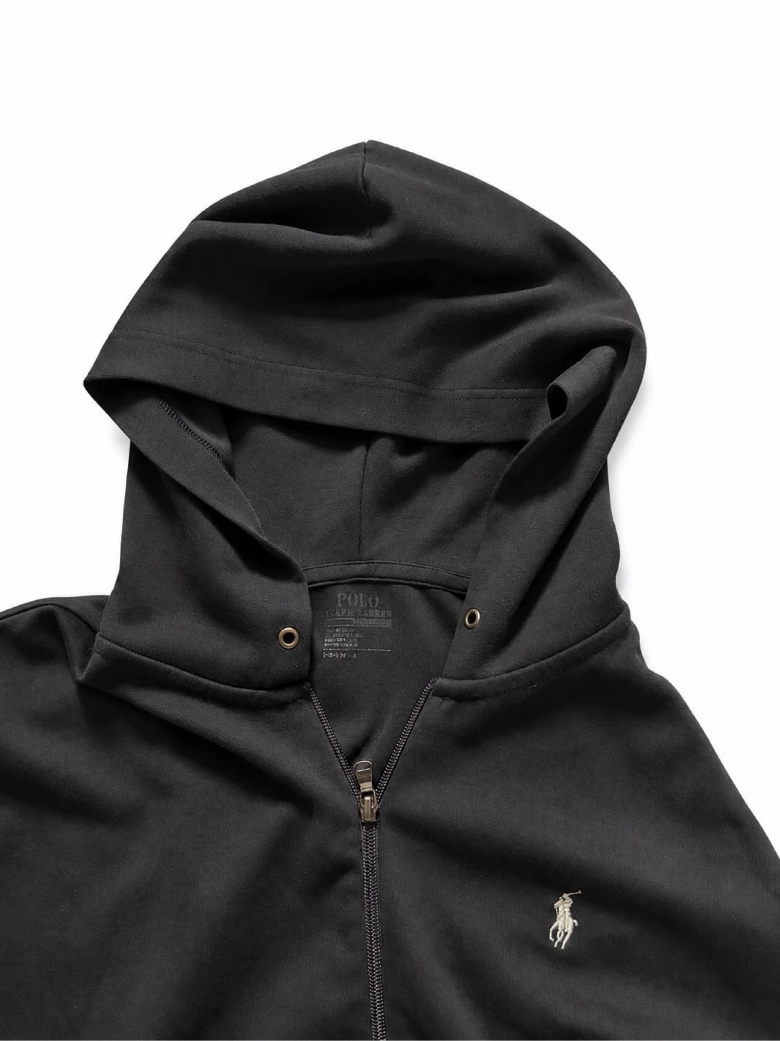★Colete com capuz Polo Ralph Lauren zipado preto/S/auténtico – photo 4